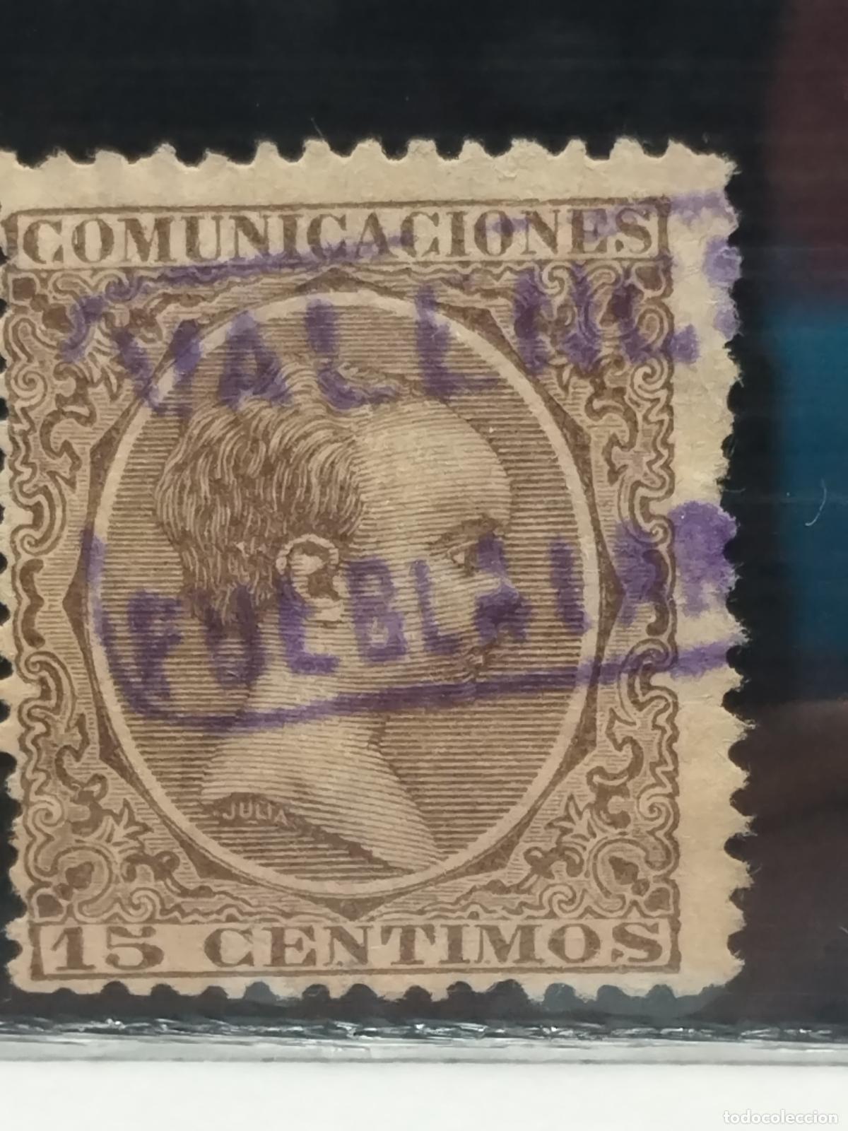 Francobolli: BZB EDIFIL 219. ALFONSO XIII. PELON. CARTERIA DE PUEBLA LARGA. VALENCIA. MUY BONITA..