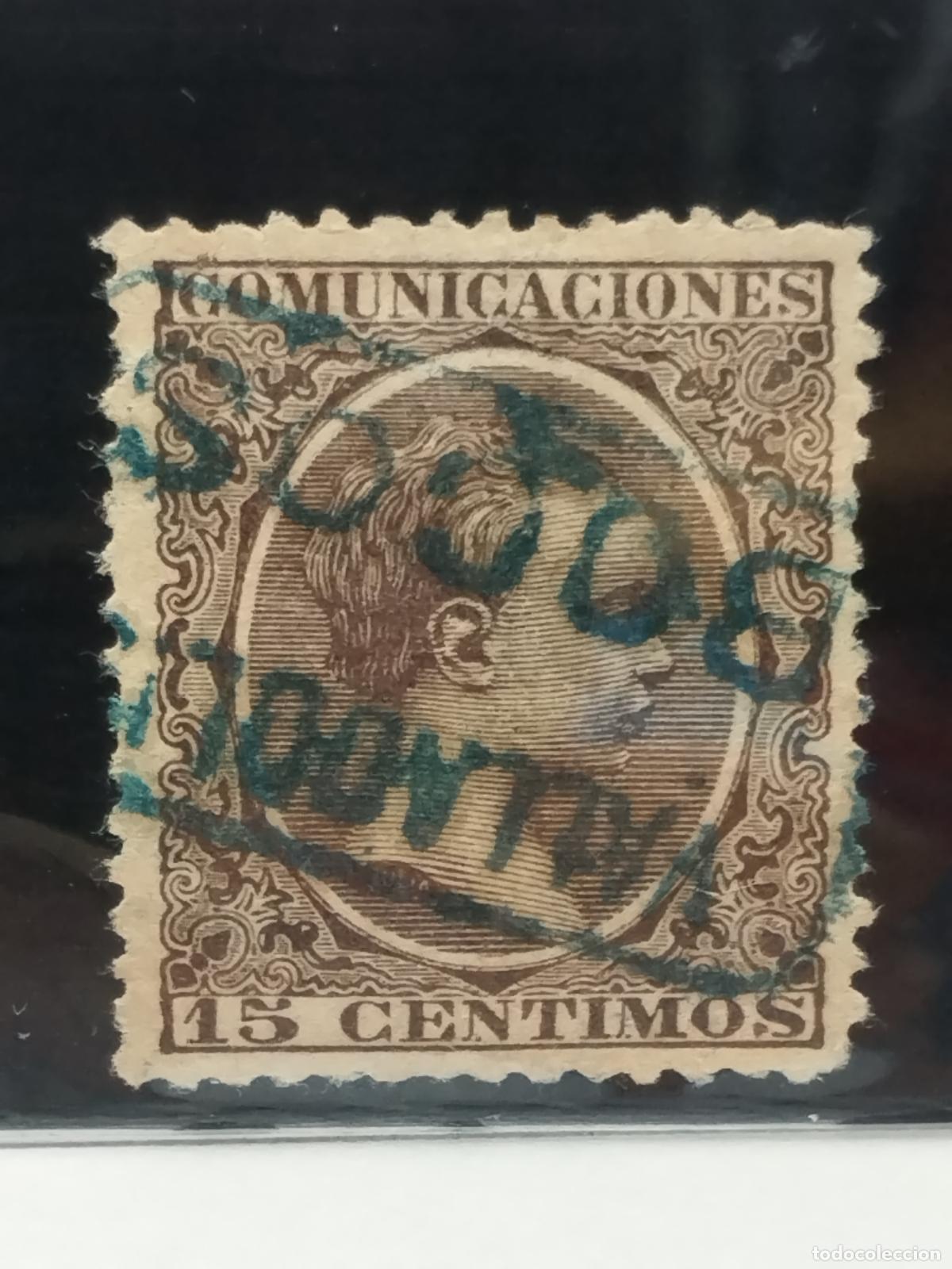 Francobolli: BZB EDIFIL 219. ALFONSO XIII. PELON. CARTERIA DE BOCO. VALLADOLID. LUJO.