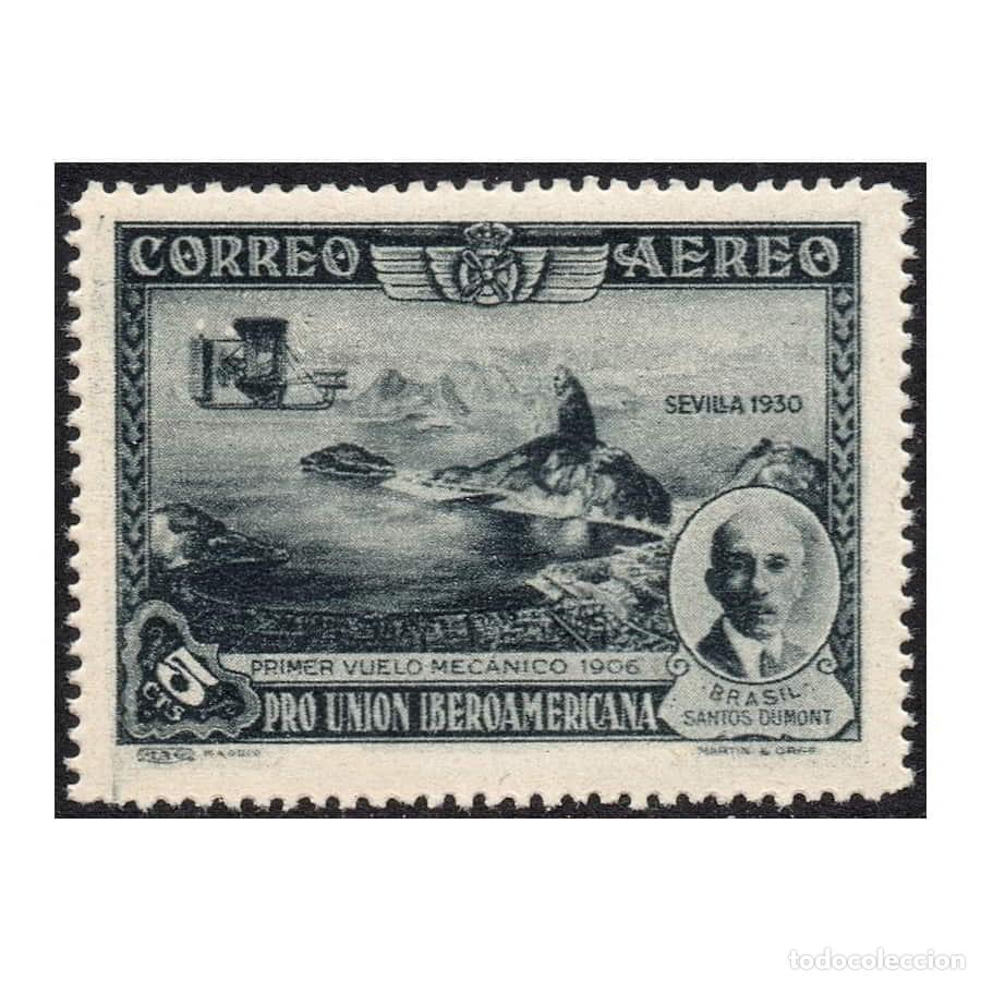 Sellos: Espa&ntilde;a 1930 [SLL] Santos Dumon. Vuelo a R&iacute;o de Janeiro (MNH)