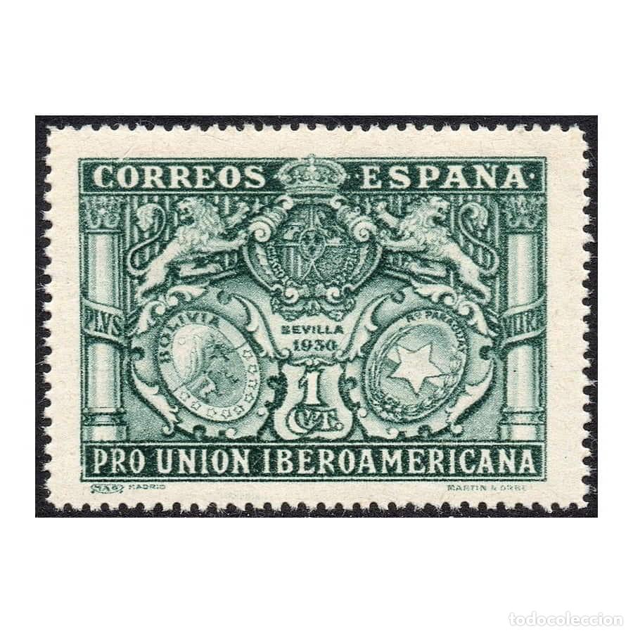 Sellos: Espa&ntilde;a 1930 [SLL] Pro-Uni&oacute;n Iberoamericana. 1 CTS (MNH)
