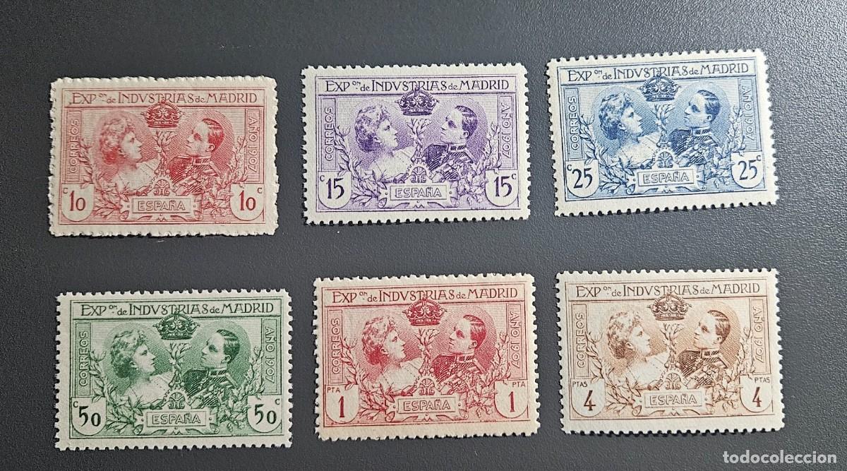 Stamps: Espa&ntilde;a 1907 Exposici&oacute;n de las Industrias de Madrid. Edifil SR 1 SR6 completa**