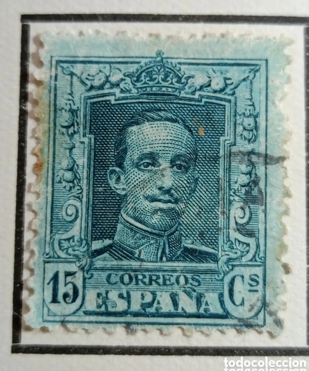 Sellos: Sello 1922-1929-ESPA&Ntilde;A ALFONSO XIII 15 c gris verde