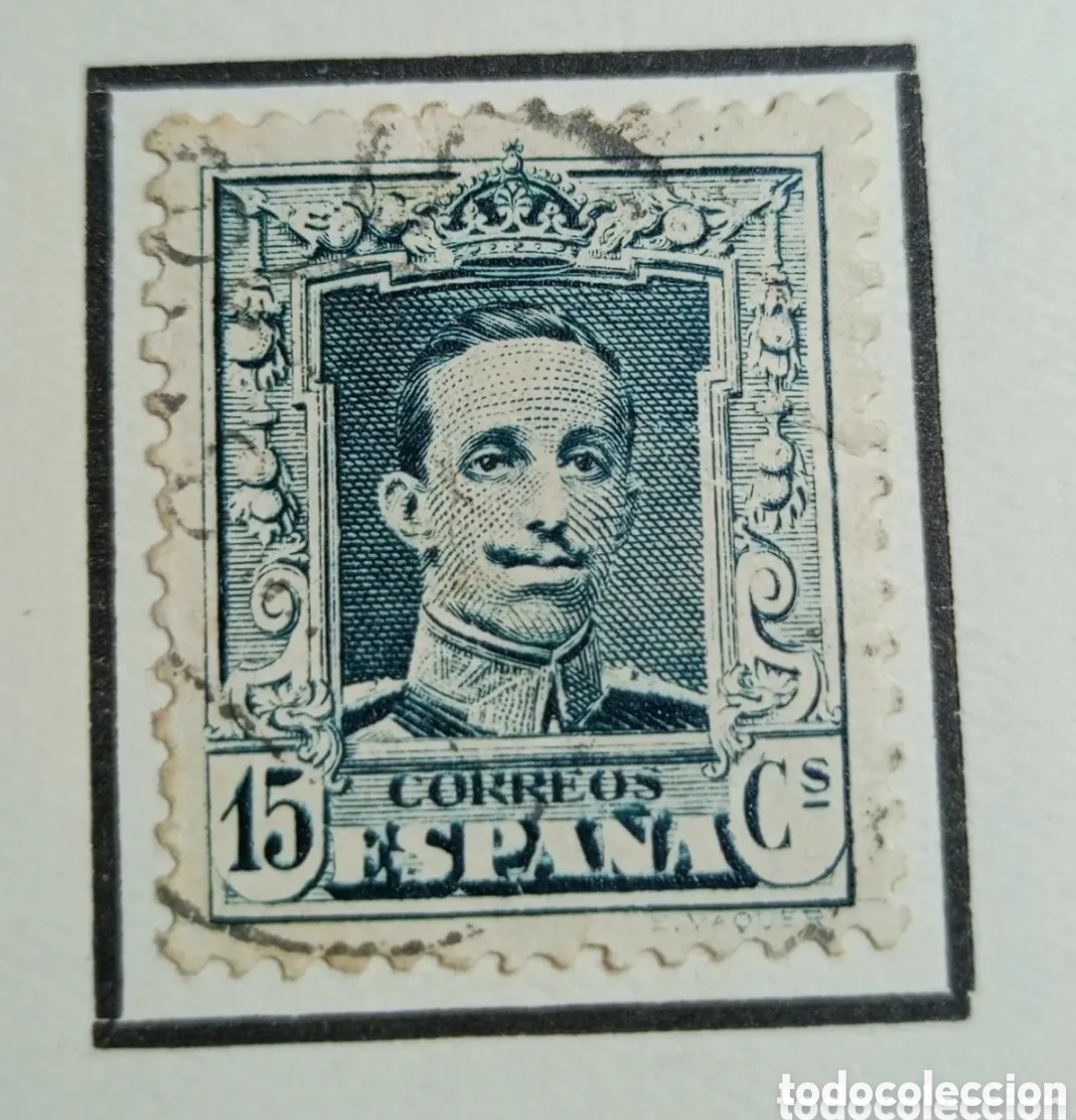 Francobolli: Sello 1922-1929-ESPA&Ntilde;A ALFONSO XIII 15 c gris verde