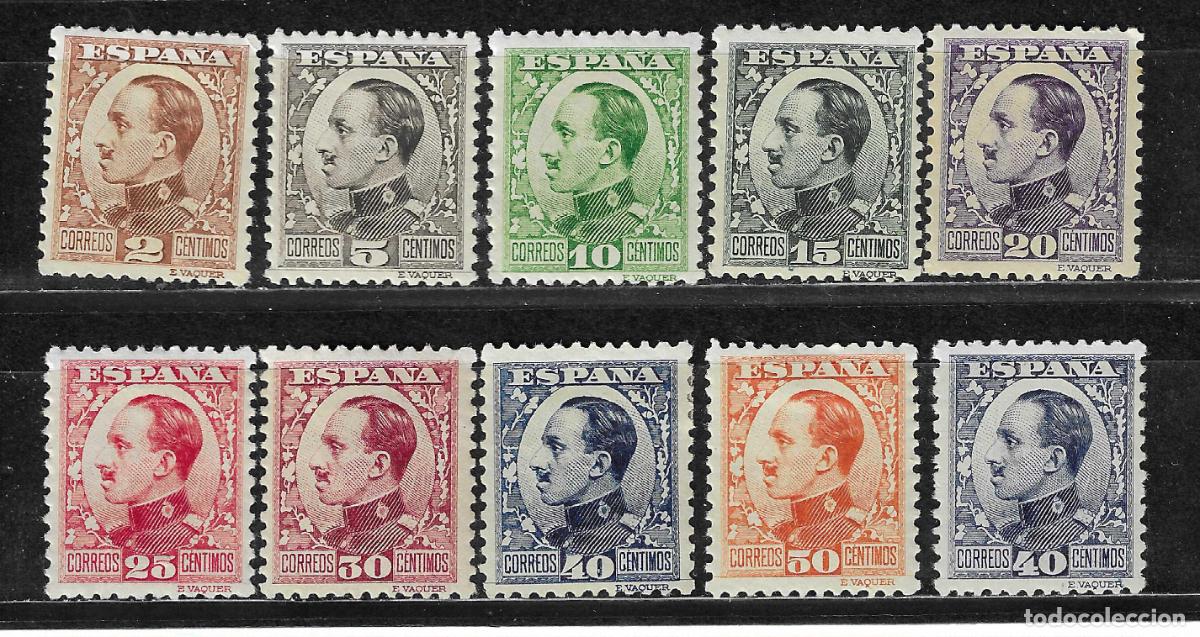 Briefmarken: ALFONSO XIII VAQUER 1930 EDIFIL 490/498* CON 497A* EXTRAORDINARIOS CENTRAJES