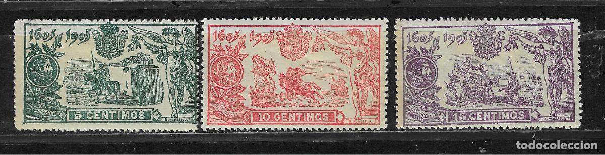 Briefmarken: 1905 QUIJOTE LOTE DE 3 DIFERENTES 257/259*