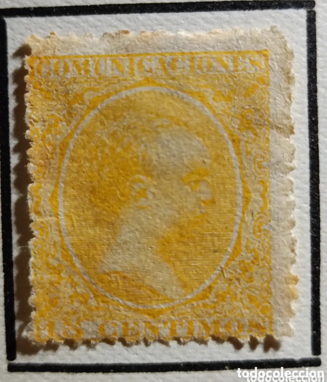 Sellos: Sello Alfonso XIII Espa&ntilde;a 15 c&eacute;ntimos amarillo a&ntilde;o 1895