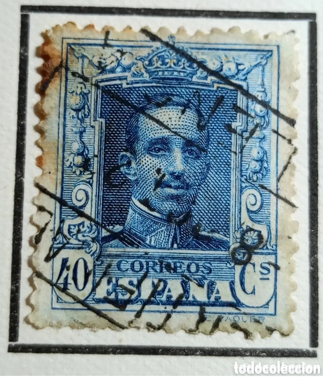 Sellos: Sello 1922-1929-ESPA&Ntilde;A ALFONSO XIII 40 c azul