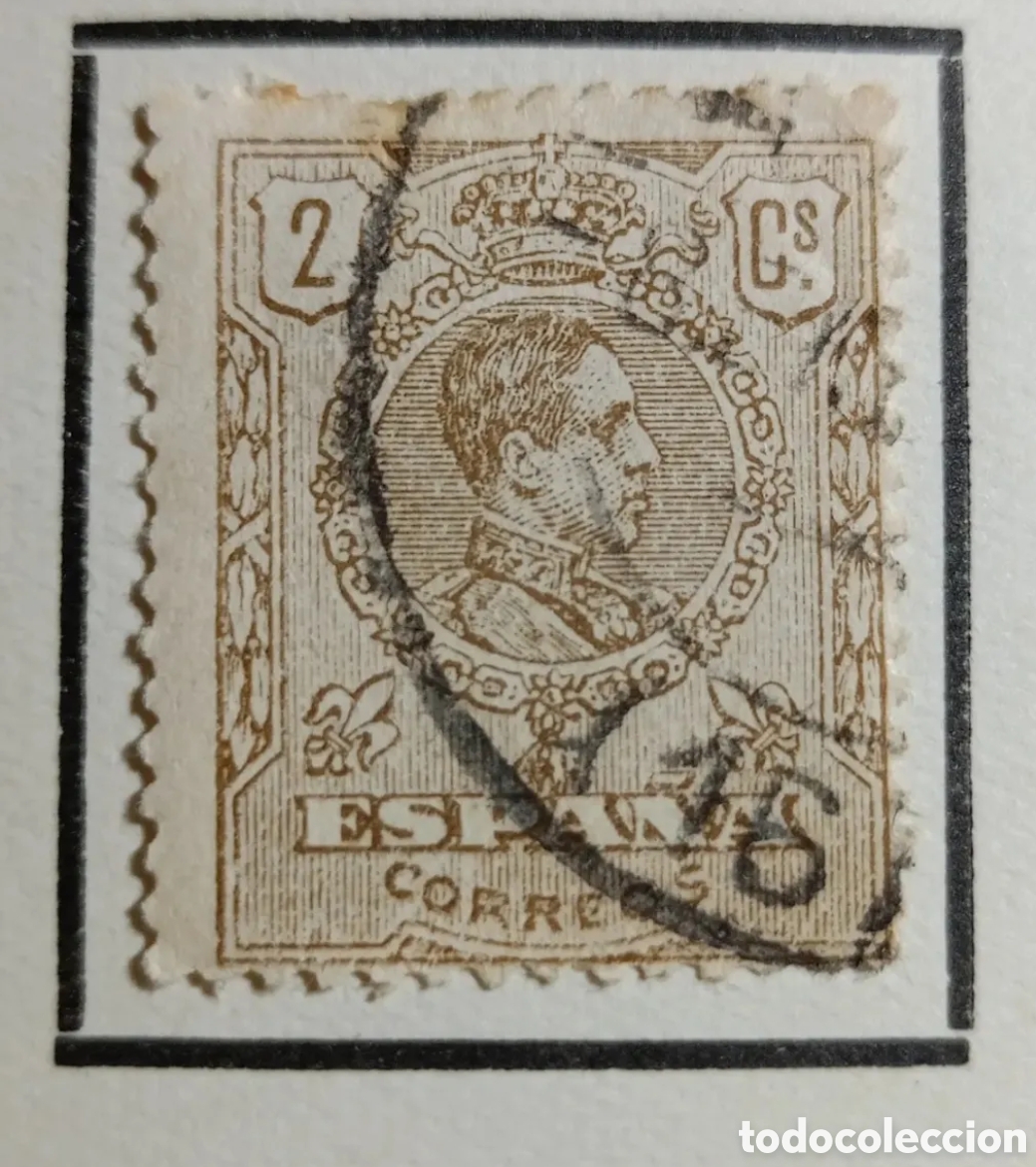 Sellos: Espa&ntilde;a. Sello 1920. Alfonso XIII 2 c sepia