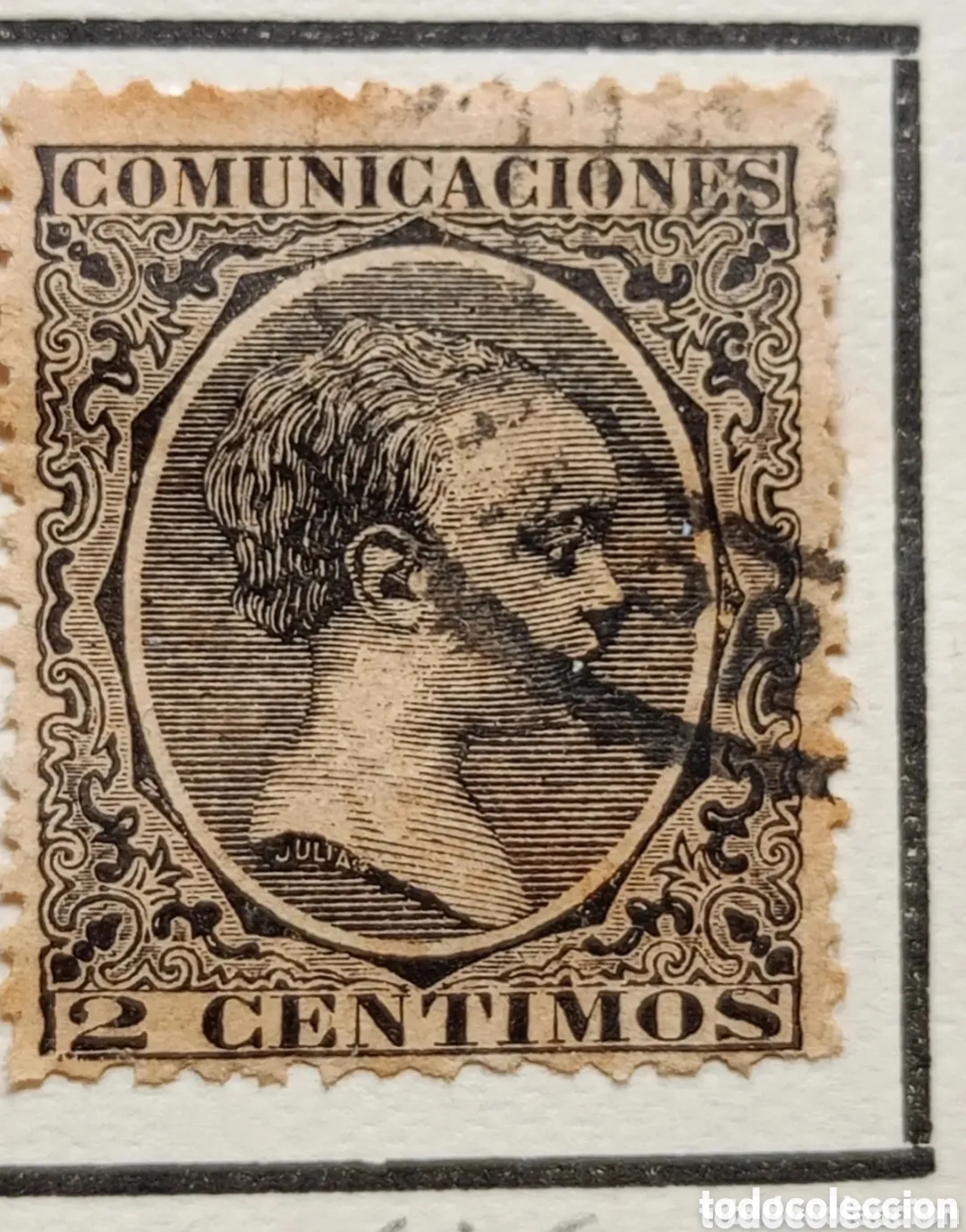 Sellos: Sello comunicaciones 2 centimos 2 c negro Espa&ntilde;a EDIFIL 1889