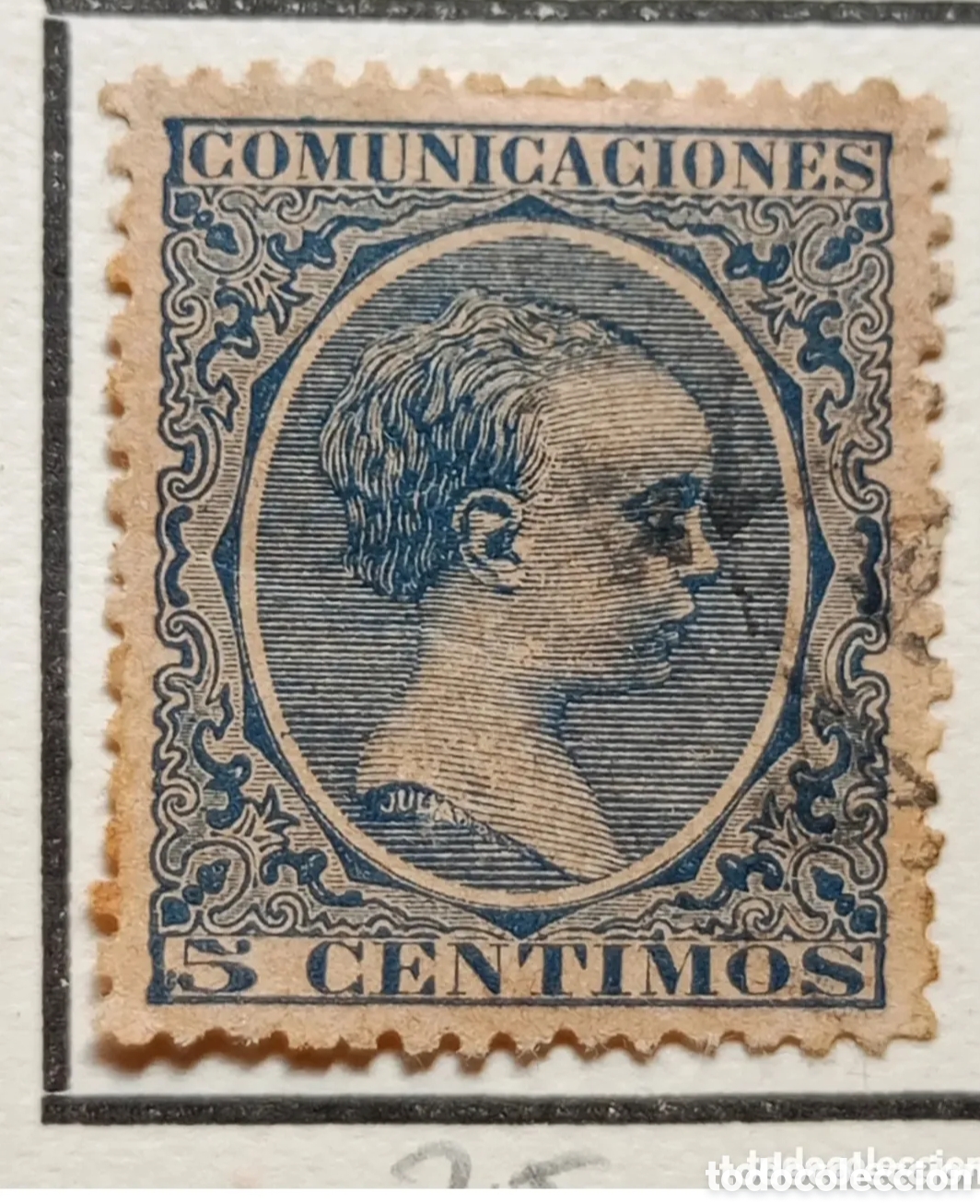 Sellos: Sello comunicaciones 2 centimos 5 c azul Espa&ntilde;a EDIFIL 1889