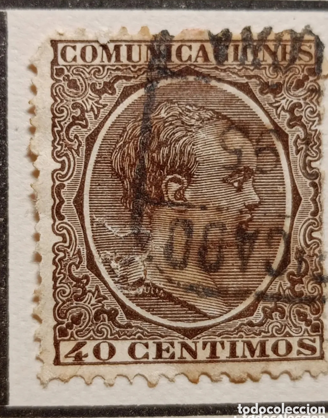 Sellos: Sello comunicaciones 2 centimos 40 c pardo Espa&ntilde;a EDIFIL 1889