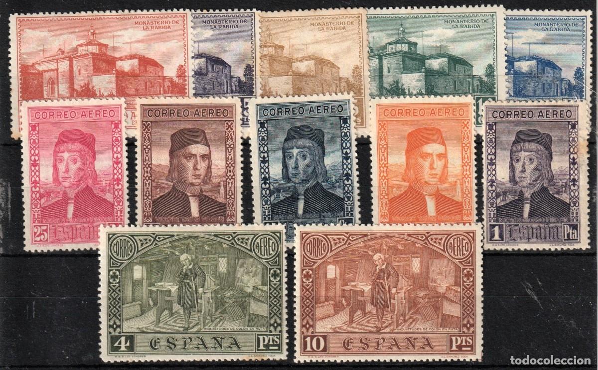 Briefmarken: Espa&ntilde;a edf n&ordm;547/58.Descubrimiento de America.Sellos con y sin fijasellos MNHo y MH.Aereos.1930