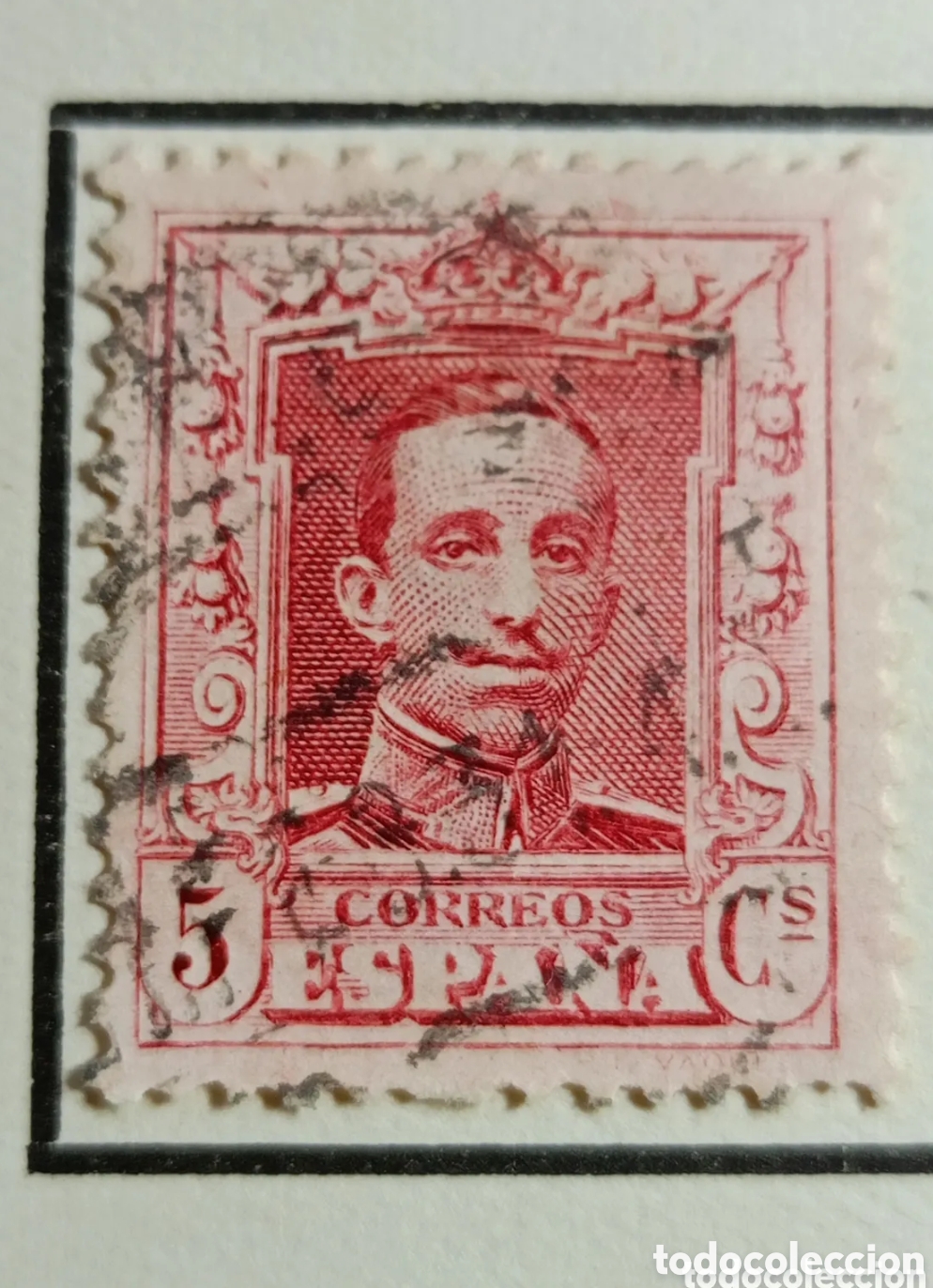 Sellos: Sello 1922-1929-ESPA&Ntilde;A ALFONSO XIII 5 c rojo