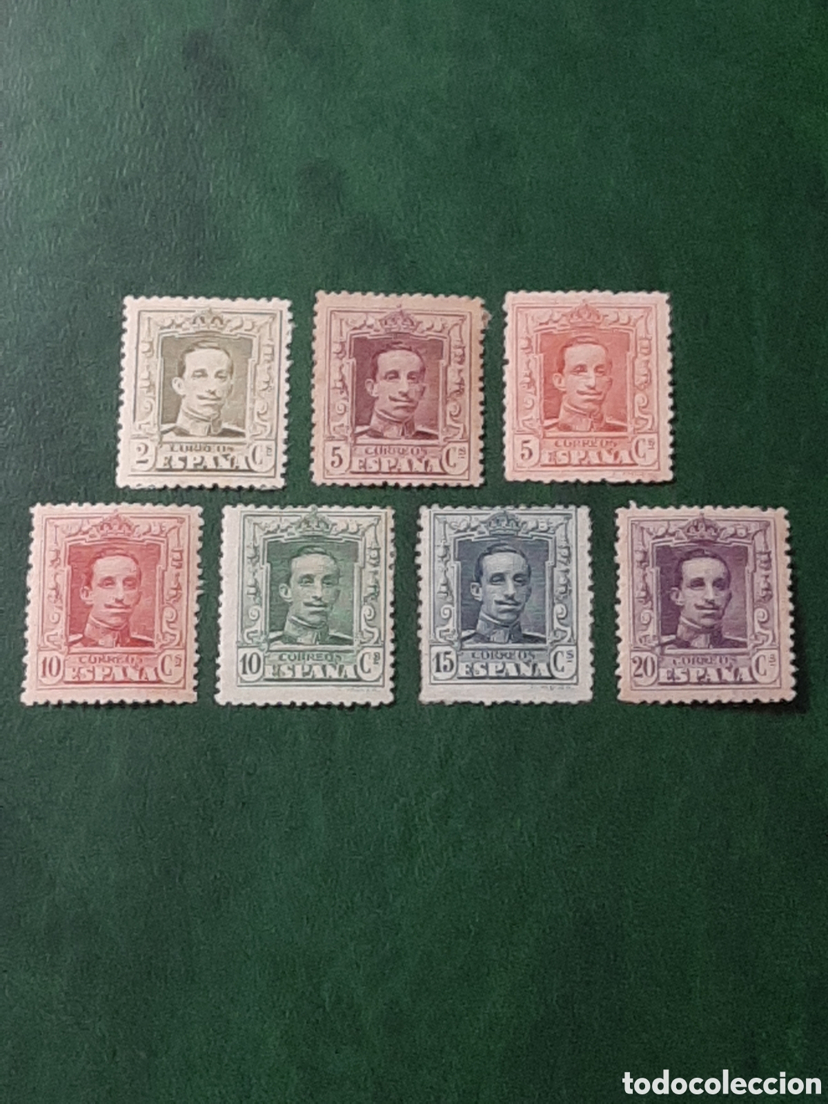 Sellos: Alfonso XIII. Tipo Vaquer. Edifil 310/316. A&ntilde;o 1922.
