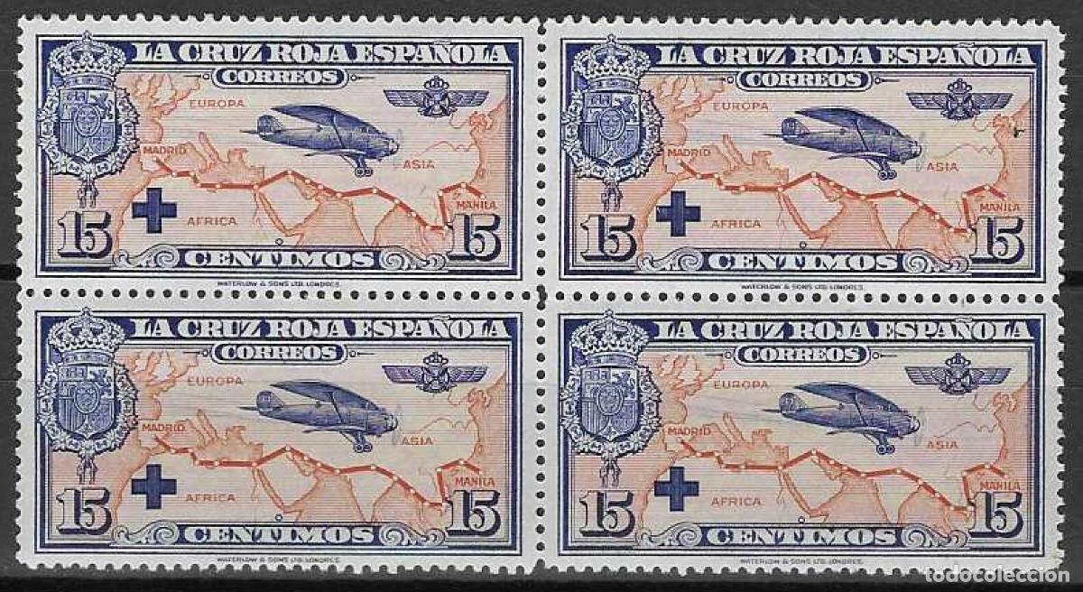 Sellos: EDIFIL 341 PRO CRUZ ROJA ESPA&Ntilde;OLA 1926 (BLOQUE DE 4). MNH **