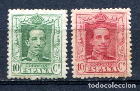 Sellos: Edifil 313 y 314. 10 cts de Alfonso XIII tipo Vaquer. Ver descripci&oacute;n