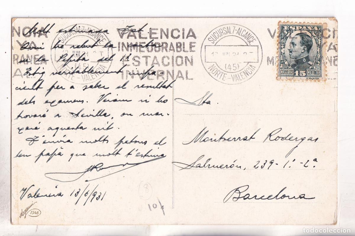 Sellos: POSTAL. VALENCIA. RODILLO ESTACI&Oacute;N INVERNAL. ALCANCE NORTE. 1931
