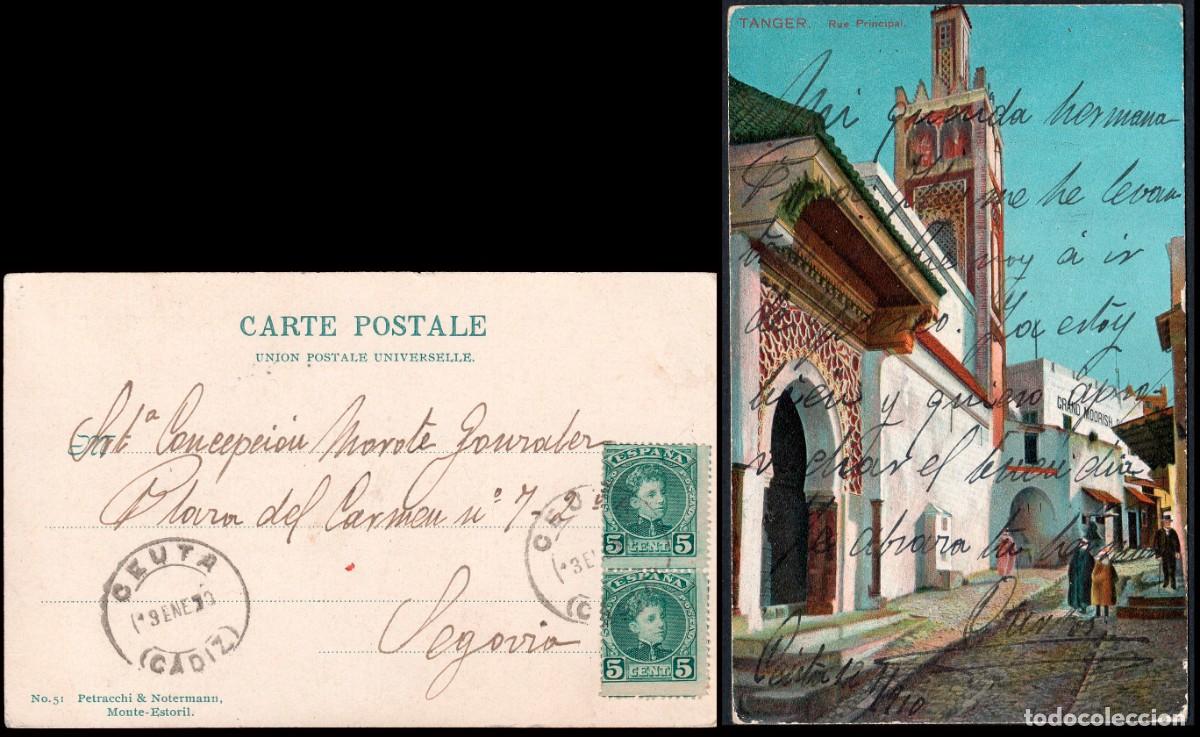 Sellos: Ceuta - Edi o TP 242 (2) - Postal &rdquo;T&aacute;nger&rdquo; - Mat &rdquo;Ceuta 9/Ene/10&rdquo; a Segovia