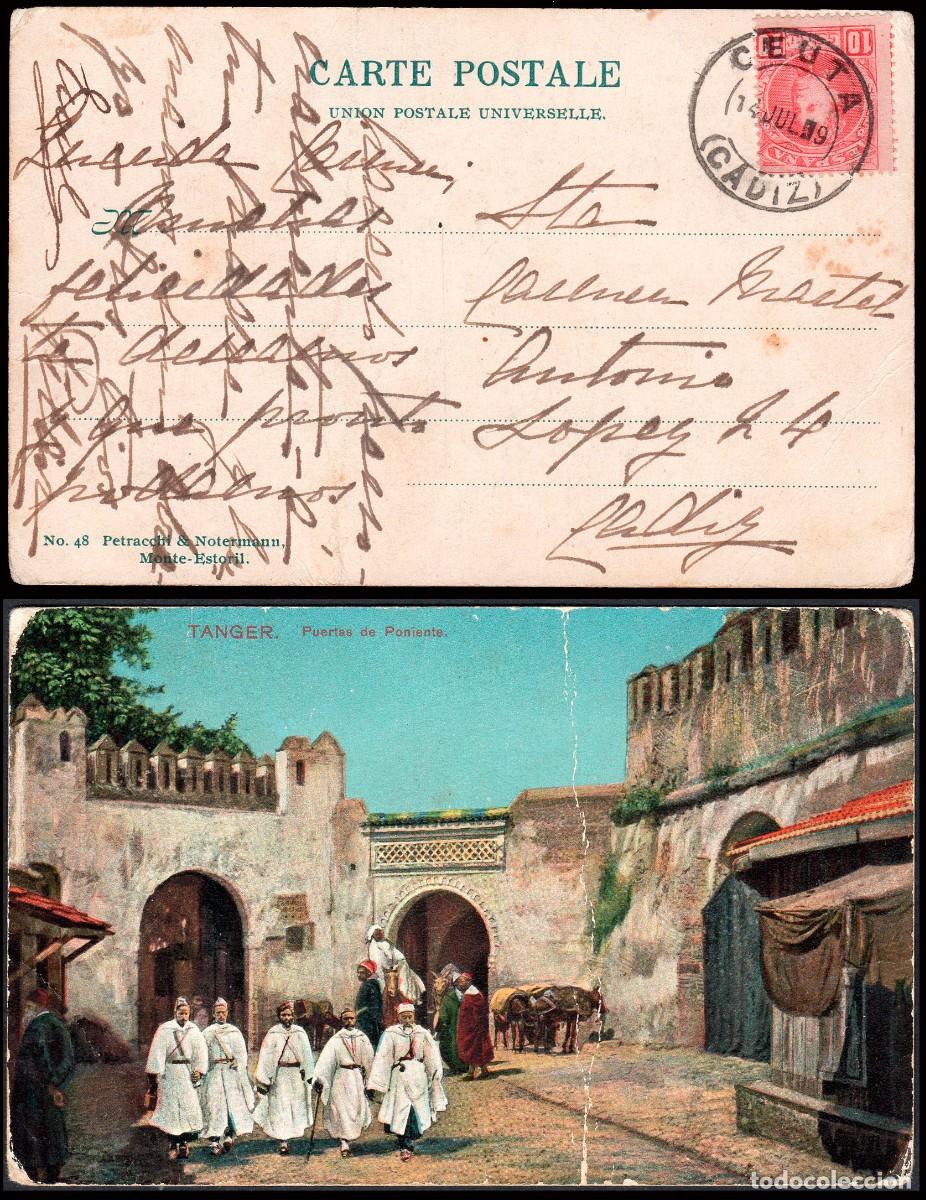 Sellos: Ceuta - Edi o TP 313 - Postal &rdquo;T&aacute;nger - Puerta Poniente - Mat &rdquo;Ceuta 14/Jul./09&rdquo; a C&aacute;diz