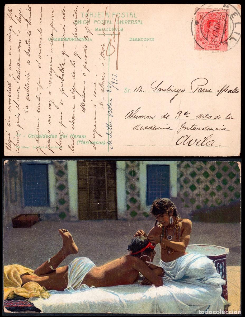 Sellos: Melilla - Edi o TP 269 - Postal &rdquo;Ociosidades del Harem&rdquo; - Mat &rdquo;Melilla 23/Nov./13&rdquo; a &Aacute;vila