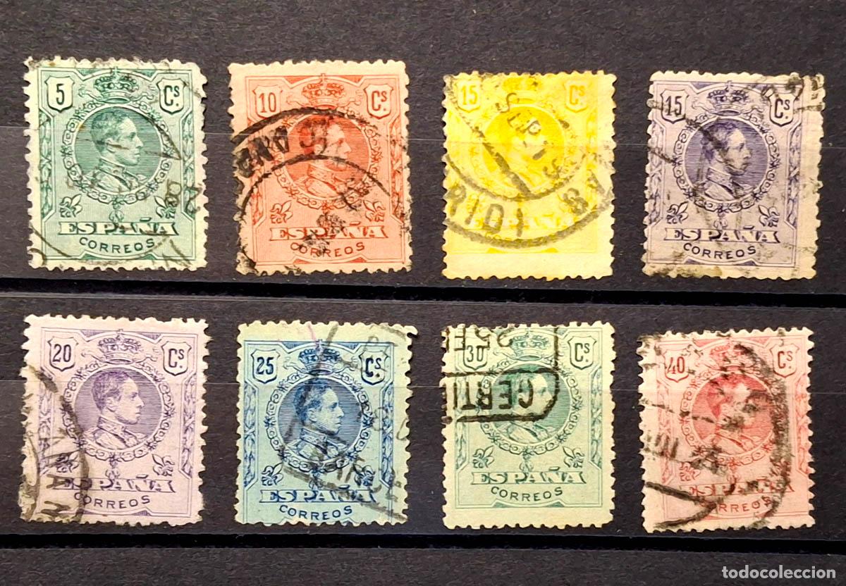 Sellos: 8 sellos de Espa&ntilde;a Alfonso XIII