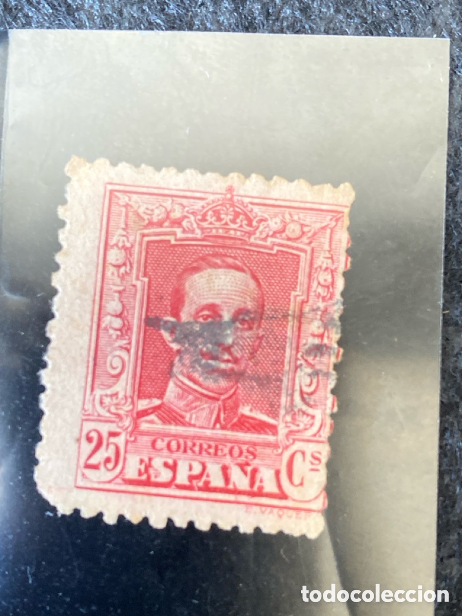 Sellos: Sello de Alfonso Xlll de 25 cts