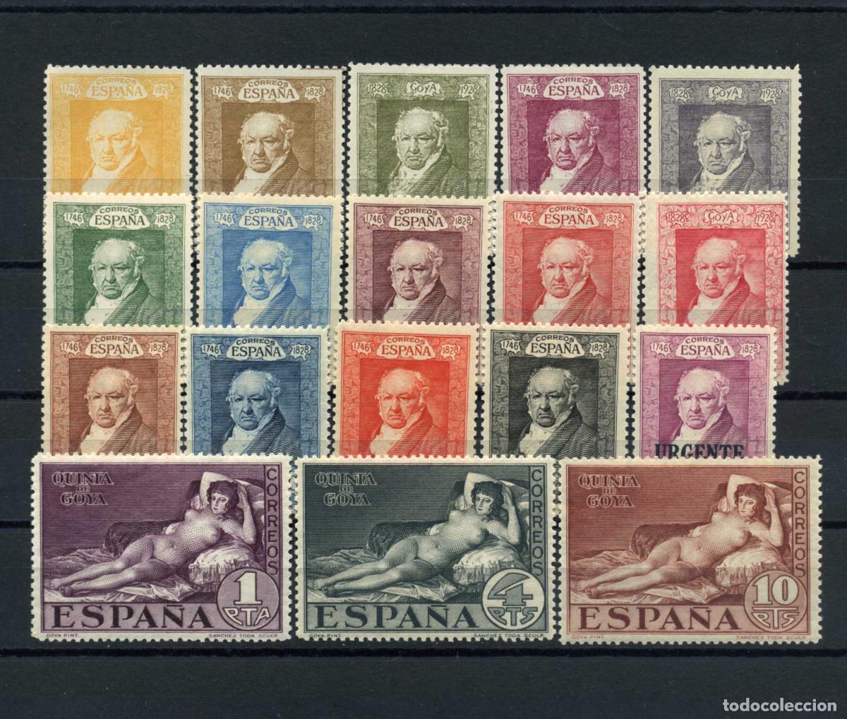Sellos: XS- QUINTA DE GOYA 1930 Serie Nueva SIN fijasellos Edifil 499-516 MNH**