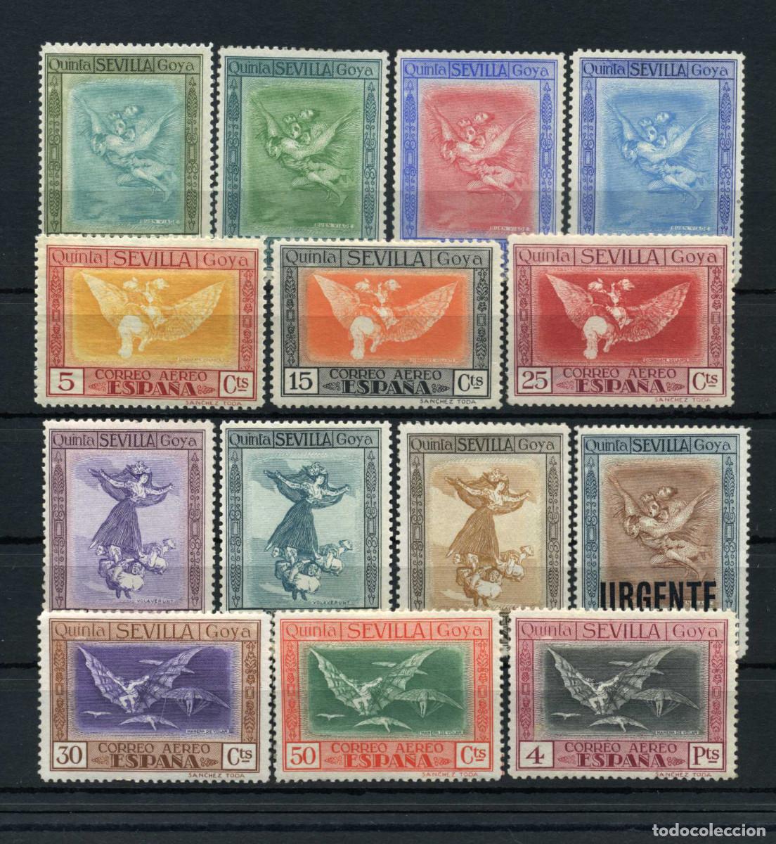 Sellos: XS- QUINTA DE GOYA AEREOS 1930 Serie Nueva SIN fijasellos Edifil 517-530 MNH**