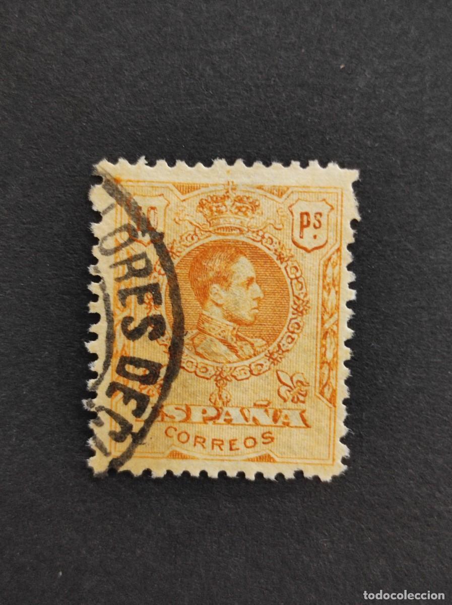 Sellos: ESPA&Ntilde;A 1909-22 .E- 280 .ALFONSO XIII TIPO MEDALLON 10 PTAS - MATASELLADO LUJO. FOTO. 881