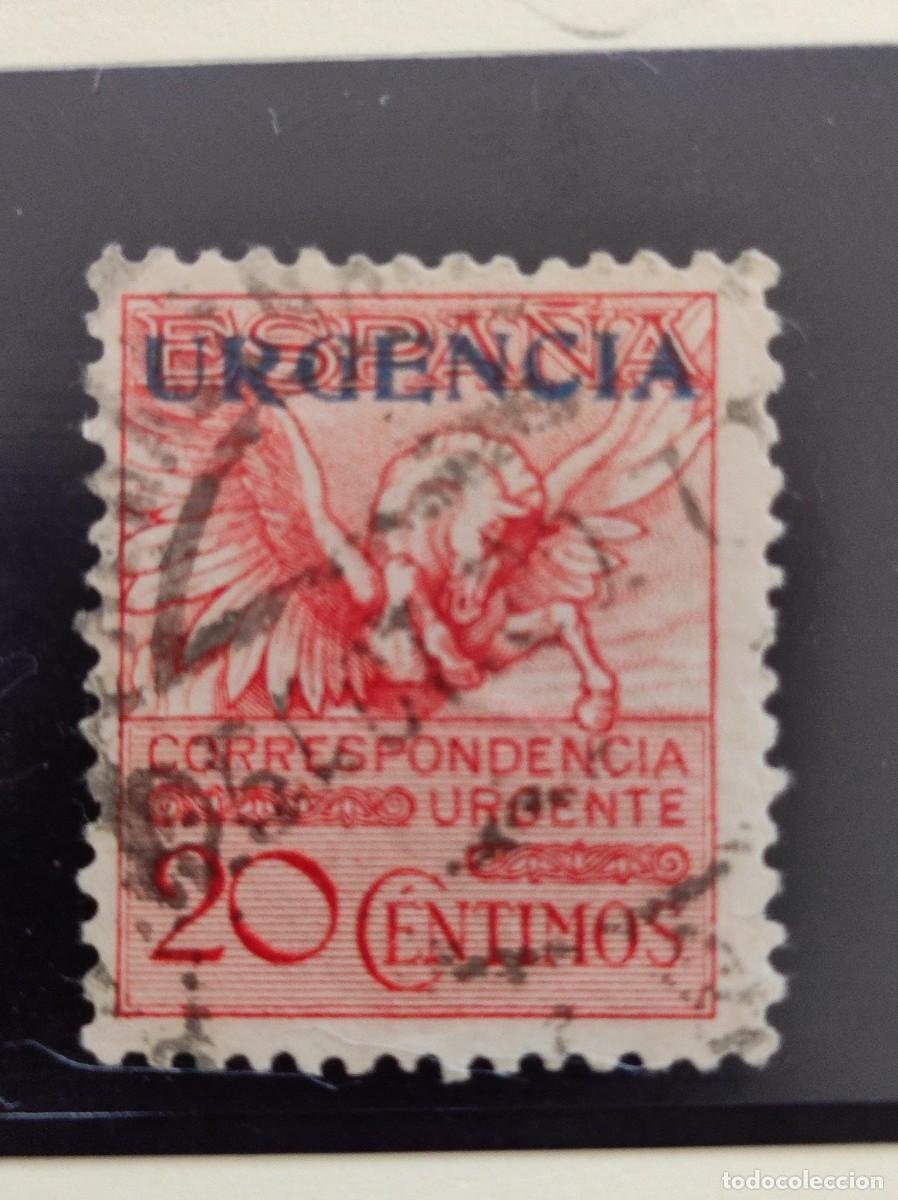 Sellos: ESPA&Ntilde;A 1930. PEGASO URGENTE. E-489 MATASELLADO. FOTO. 883