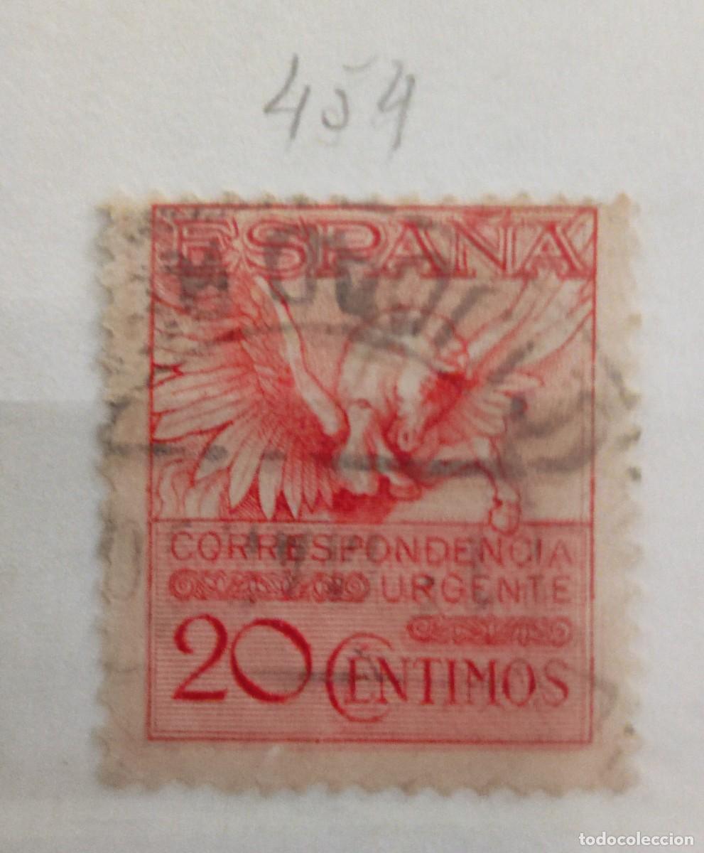 Sellos: ESPA&Ntilde;A 1929. PEGASO URGENTE. E-454 MATASELLADO. FOTO. 885