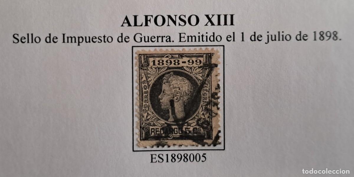 Sellos: Espa&ntilde;a sellos Alfonso XIII edifil 240 sellos a&ntilde;o 1898 sellos usados, recargo 5 ctos.