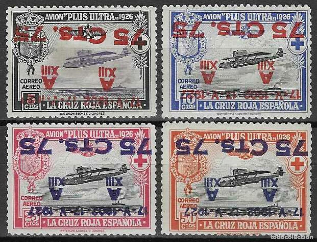 Sellos: EDIFIL 388hi-391hi ANIV. JURA DE LA CONSTITUCI&Oacute;N 1927 (HABILITACI&Oacute;N INVERTIDA). VC. 344 &euro;. MNH **
