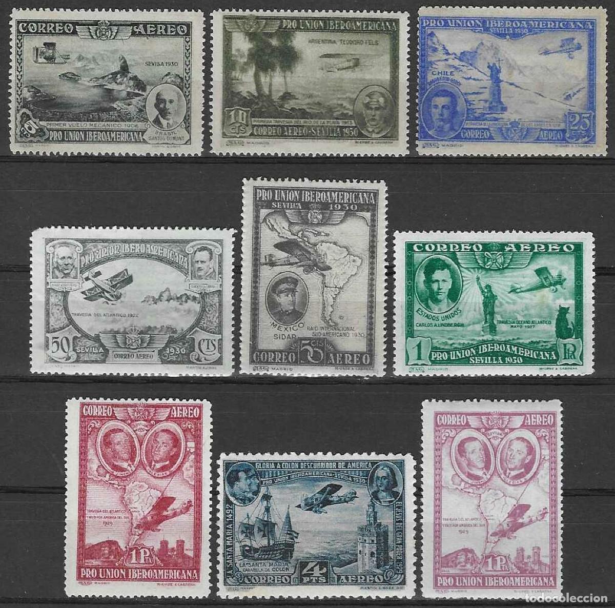 Sellos: EDIFIL 583-591 PRO UNI&Oacute;N IBEROAMERICANA 1930 (SERIE COMPLETA). VALOR CAT&Aacute;LOGO: 445 &euro;. MLH.