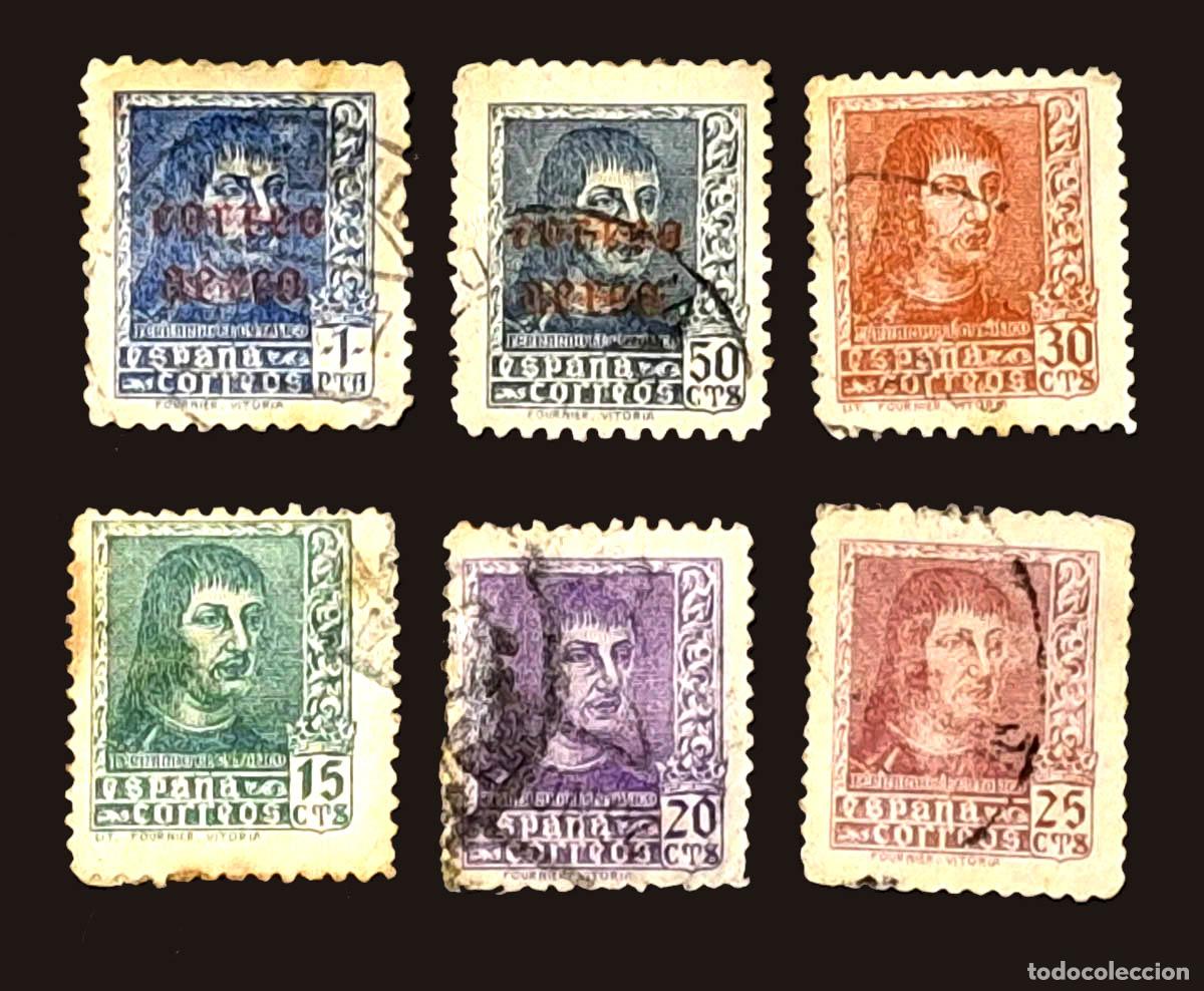 Selos: 6 sellos - Fernando El Cat&oacute;lilco con pie de imprenta