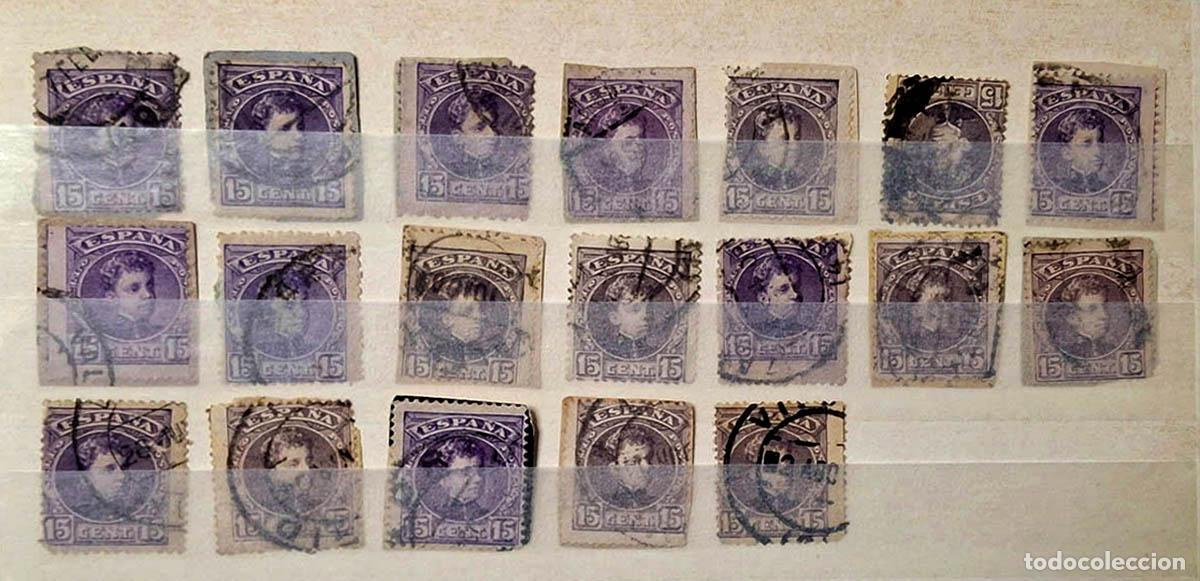 Francobolli: Edifil 246, 19 sellos Alfonso XIII tipo Cadete 15 cts