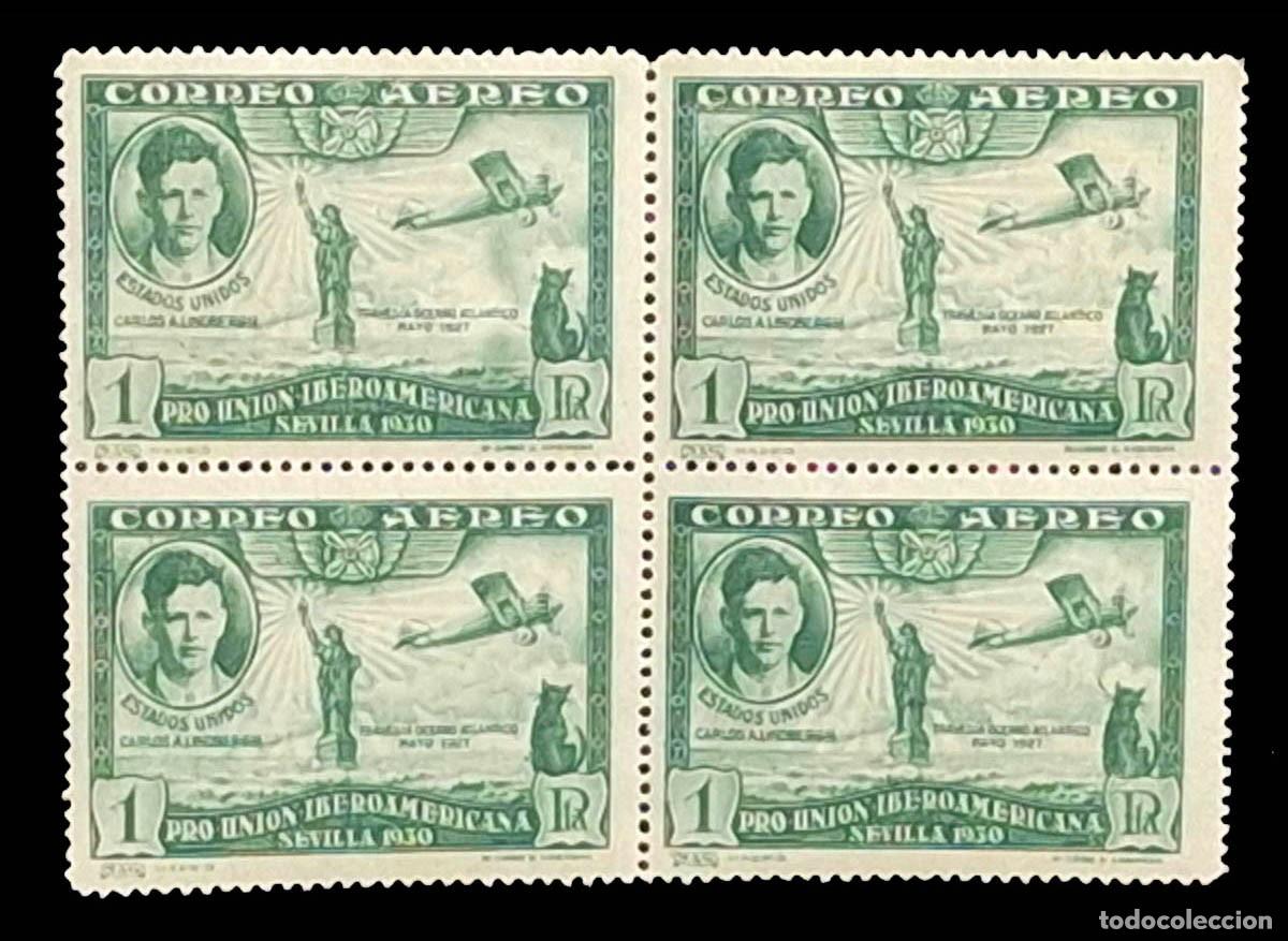 Sellos: 1930 - Edifil 588 - Pro Uni&oacute;n Iberoamericana - bloque de 4 - MNH**
