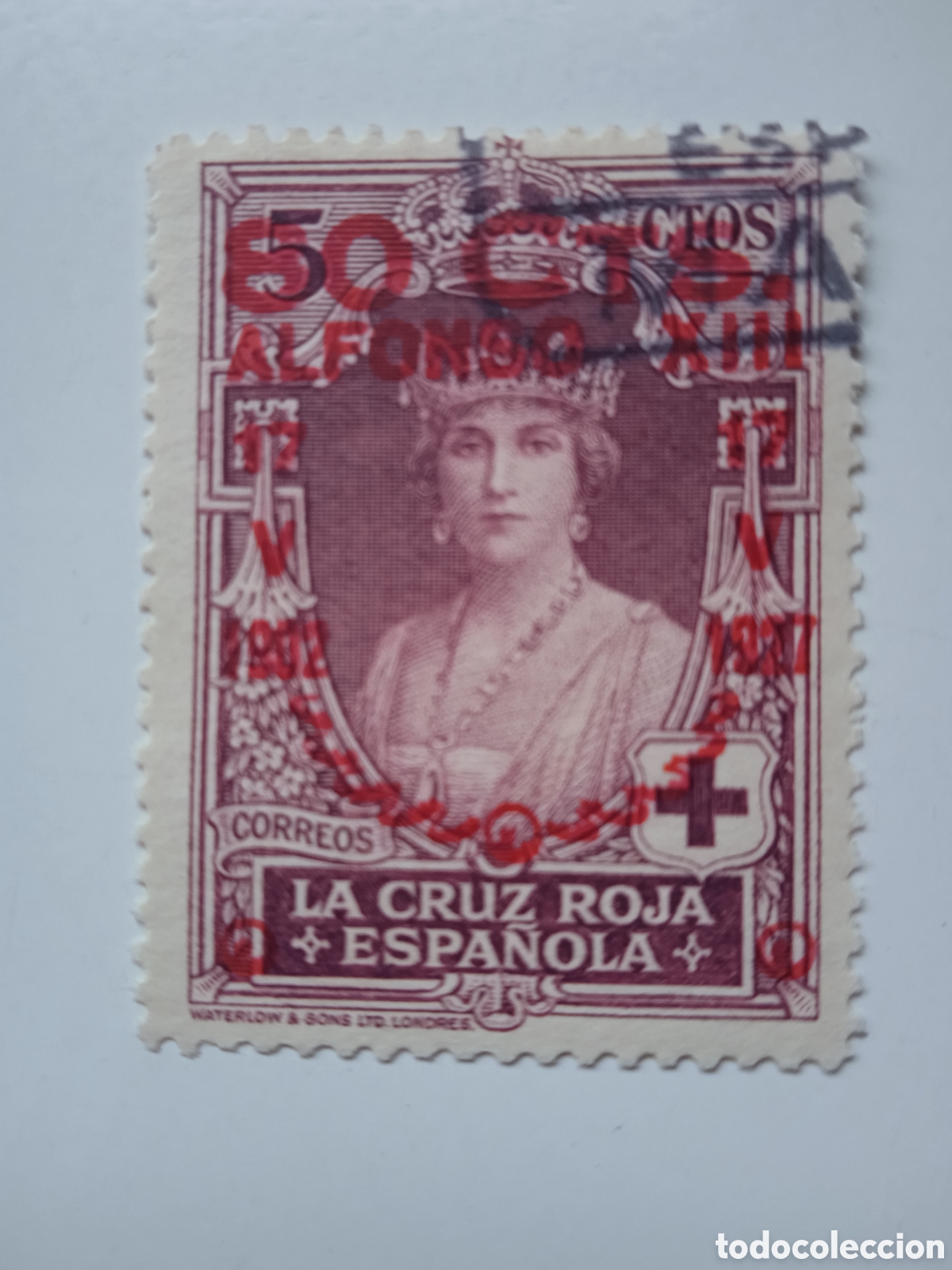 Sellos: Edifil 382 XXV Aniversario Jura Constituci&oacute;n por Alfonso XIII (1927)
