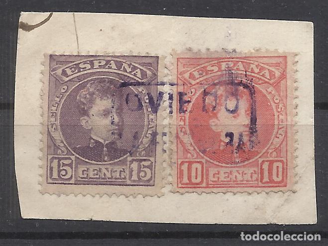 Sellos: ALFONSO XIII CADETE CARTERIA LA FELGUERA OVIEDO ASTURIES