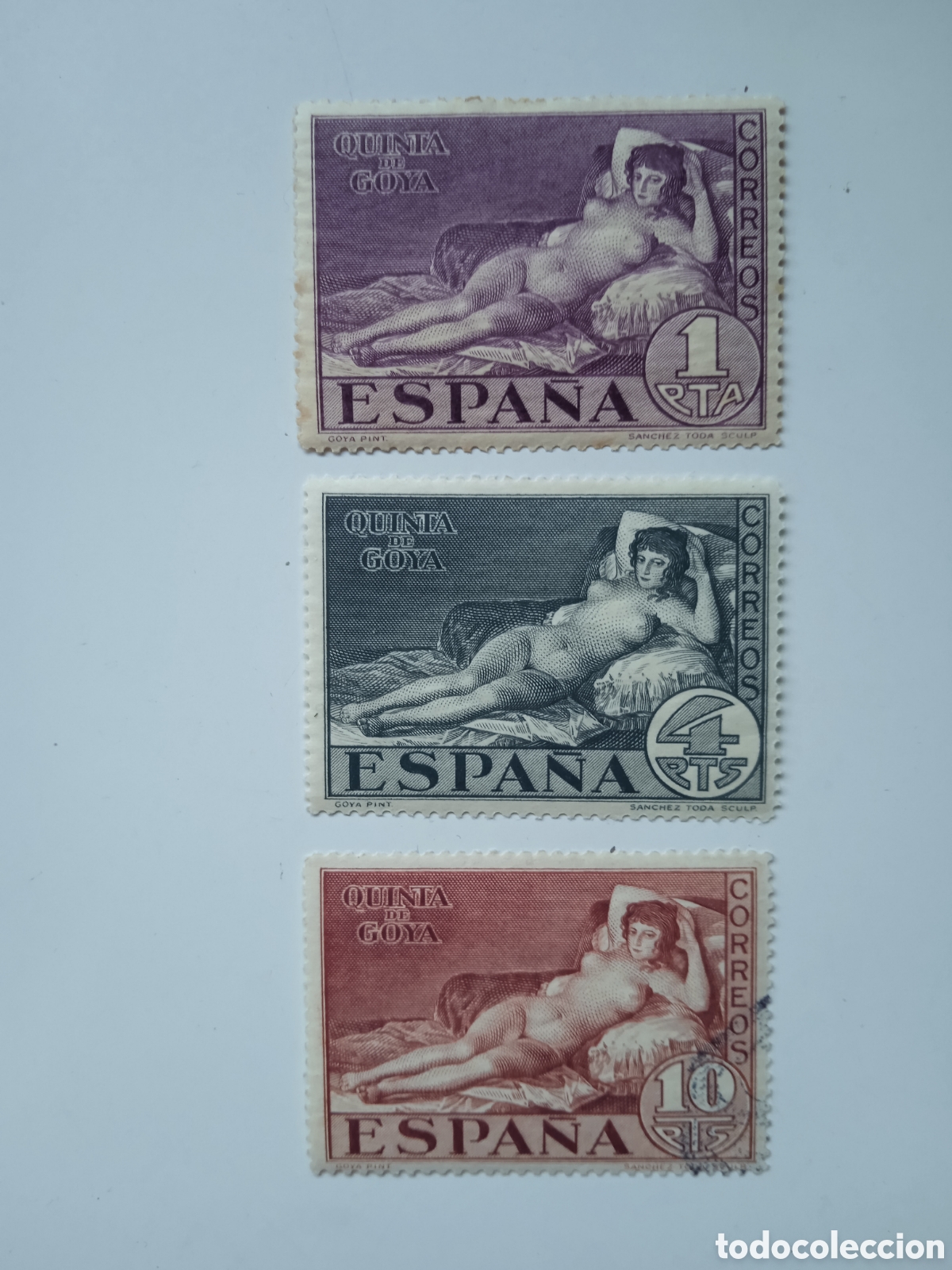 Sellos: Edifil 513/515 Quinta de Goya en la exposici&oacute;n Sevilla (1930)