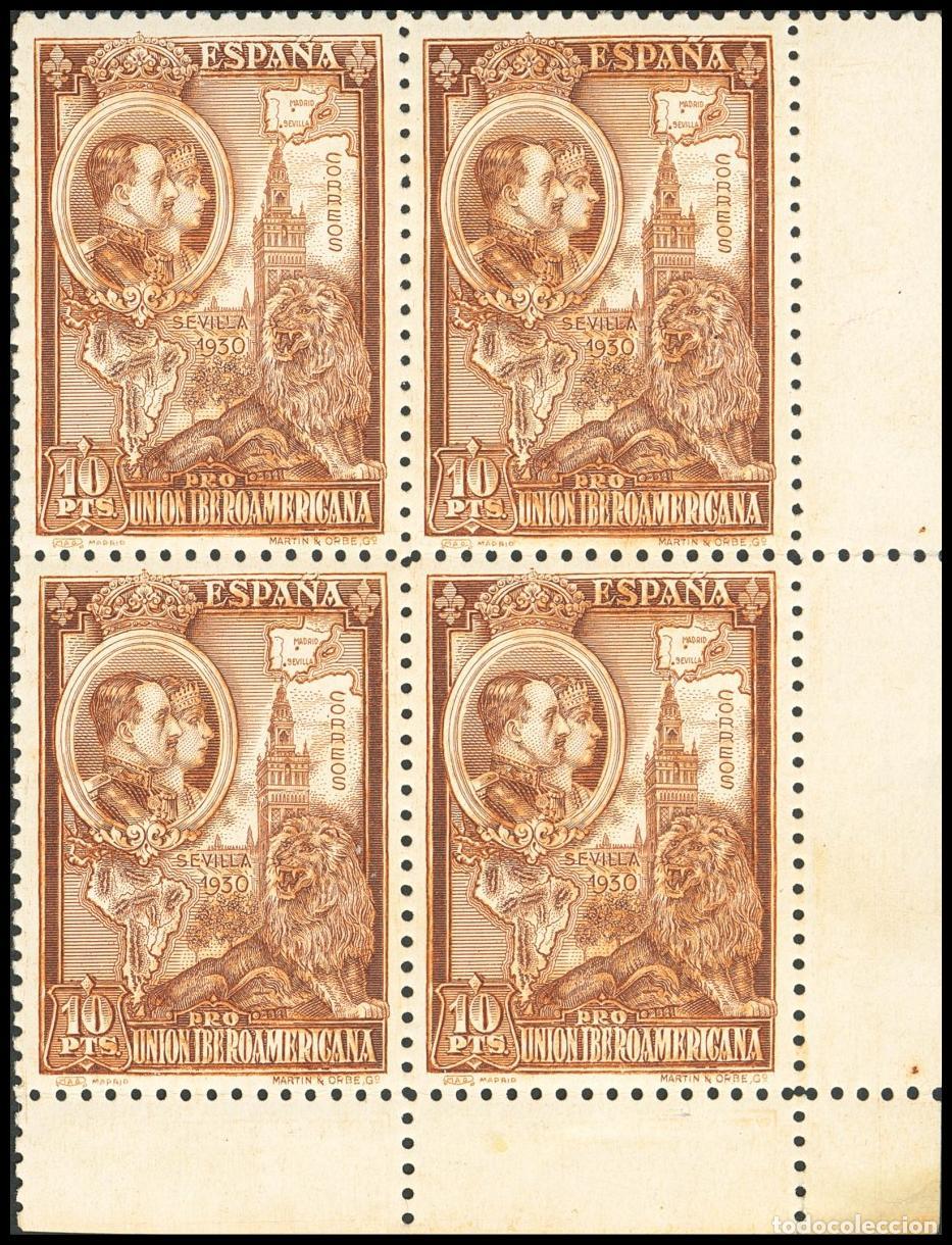 Sellos: Espa&ntilde;a. Alfonso XIII. ** MNH 566/82(4). 1930. Serie completa, bloque de cuatro. MAGNIFICA Y RARA, E