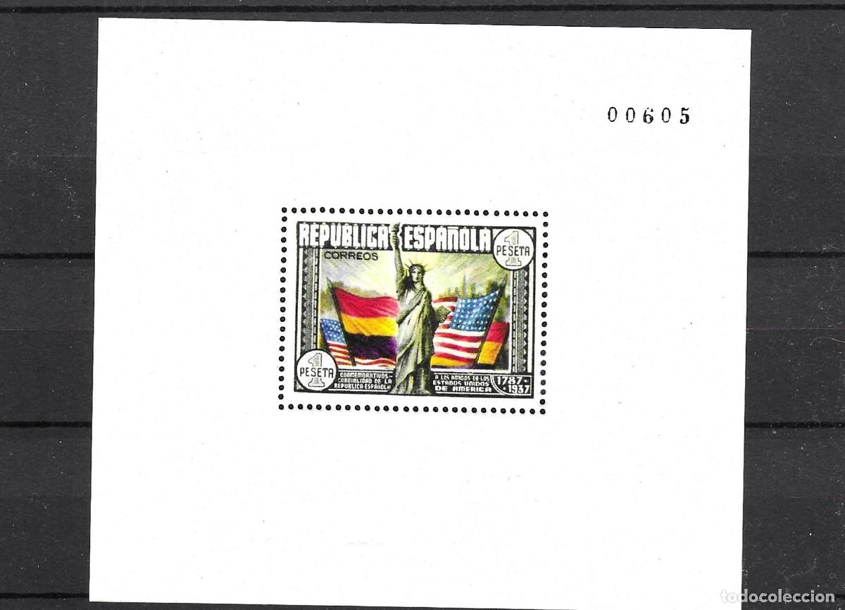 Sellos: Sellos de Espa&ntilde;a A&ntilde;o 1938 CL Constituci&oacute;n Estados Unidos Hojita Nueva* N&ordm; Edifil 764