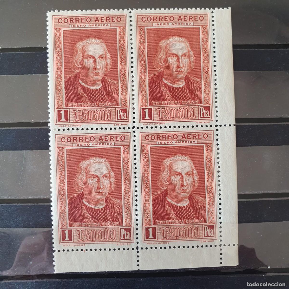 Sellos: EDIFIL 563 ** BLOQUE DE 4 BORDE DE HOJA ESPA&Ntilde;A 1930