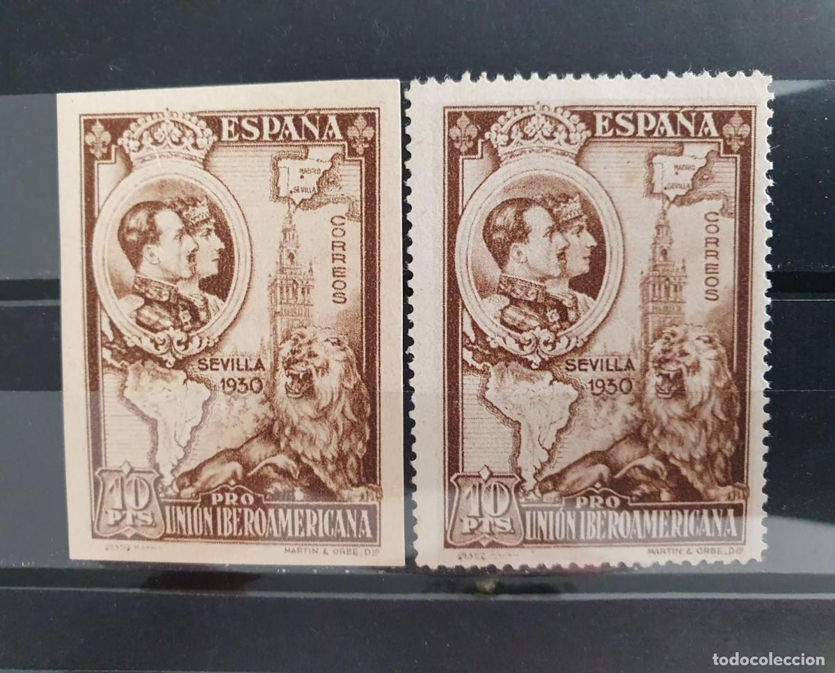 Sellos: EDIFIL 580 ** SIN DENTAR 10 PESETAS ESPA&Ntilde;A 1930 + DENTADO