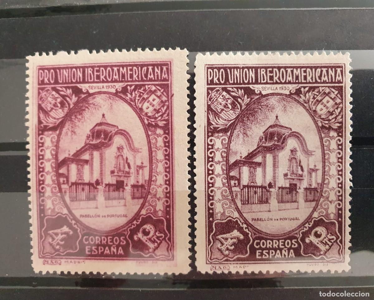 Sellos: EDIFIL 579 ** ESPA&Ntilde;A 1930 4 PESETAS VIOLETA VARIEDAD COLOR