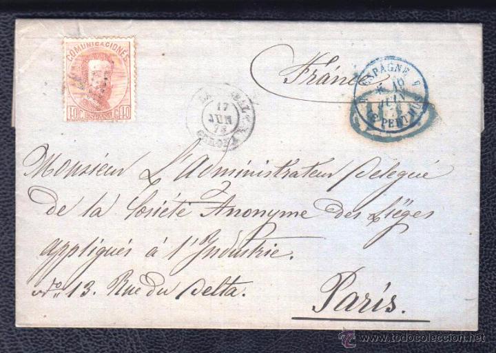 Sellos: 1873.- LA BISBAL (GERONA) A PARIS - Foto 1