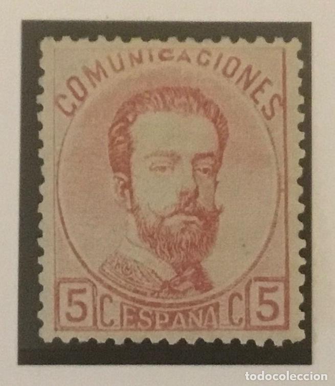 1872-ESPAÑA AMADEO I EDIFIL 118 MH* 5 CÉNTIMOS ROSA - NUEVO - (Sellos - España - Amadeo I y Primera República (1.870 a 1.874) - Nuevos)