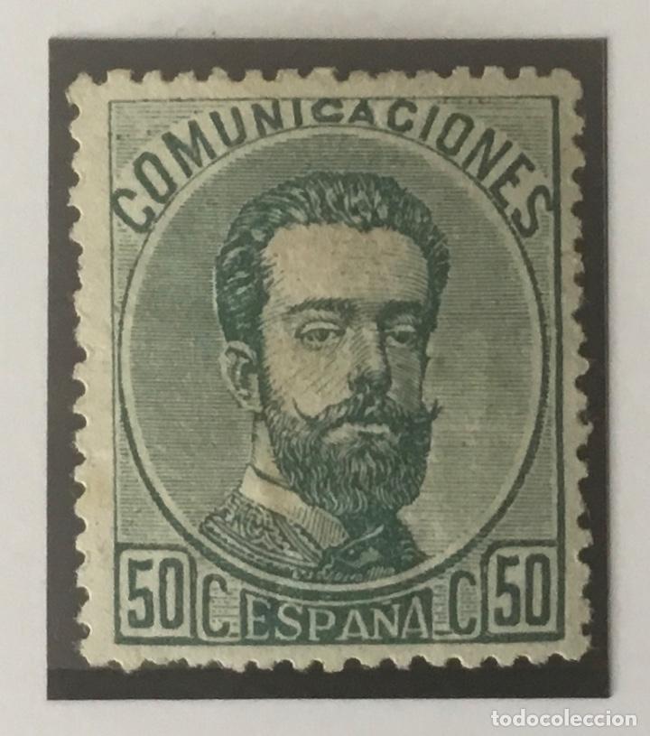 1872-ESPAÑA AMADEO I EDIFIL 126 MH* 50 CÉNTIMOS VERDE - NUEVO - (Sellos - España - Amadeo I y Primera República (1.870 a 1.874) - Nuevos)
