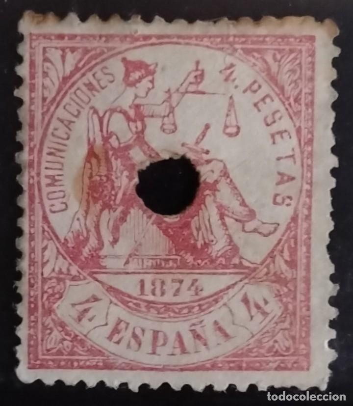 Sellos: ESPA&Ntilde;A. (Cat. 151/Graus - ). 4 PESETAS. FALSO POSTAL TIPO IV. IN&Eacute;DITO HASTA LA FECHA. RAR&Iacute;SIMO