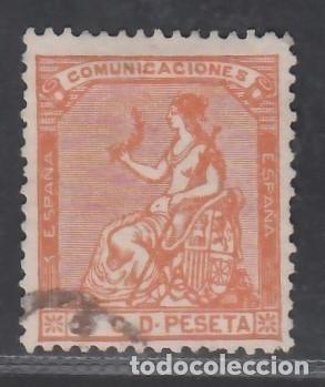 ESPAÑA, 1873 EDIFIL Nº 131, 2 C. NARANJA. (Sellos - España - Amadeo I y Primera República (1.870 a 1.874) - Usados)